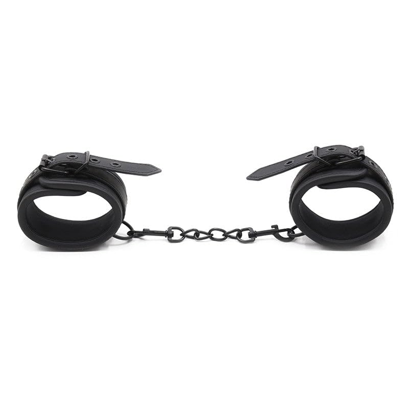 BONDAGERIE® Manette All Black Morbide, con catenina, colore Nero