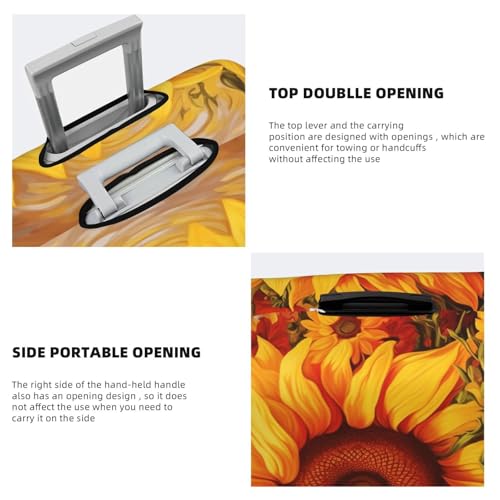 Luggage Cover Washable Elastic Suitcase Covers Sunflower Oil Painting Travel Baggage Cover Fashion Anti-scratch Suitcase Protector Decoraitve Covers Fits 18-32 Inch Luggages Small4