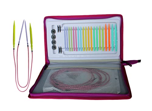 LEEYIEN Interchangeable Knitting Needles kit Circular Knitting Needles Set Knitting Needle Hand Knitting Tools with Storage Case