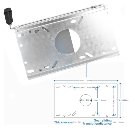 Yanmis Bootssitz-Gleitschiene, Marine-Sitzhalterung aus Aluminiumlegierung mit Vorgebohrten Löchern für 5,3 X 5,3-Zoll-Sockelbasen, 14 cm Verstellbarer Schiebebereich