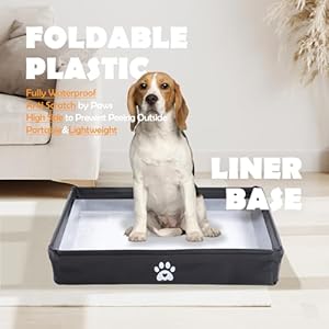MEEXPAWS Dog Pee Pad Holder Foldable, Puppy Pad Holder Liner Base High Side, Dog Litter Box Indoor for Large Dog 32’’x22’’, Training Pad Holder Leak-Proof, Potty Pad Holder for Dogs Easy Clean MEEXPAWS Dog Pee Pad Holder Foldable Puppy Pad Holder Liner Base High Side Dog Litter Box Indoor for Large Dog 32×22 Training Pad Holder Leak Proof Potty Pad Holder for Dogs Easy Clean