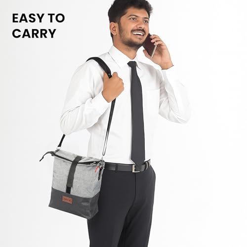 Image of MILTON Flex Lunch Bag I Insulated Tiffin Bag for Office for Men, Women I Eco Friendly, Spacious, Durable I 1.3 L I Grey