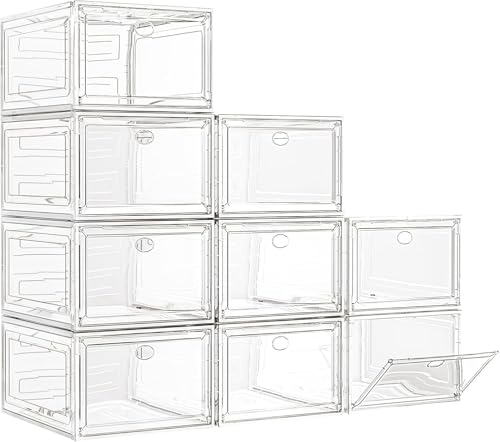 7co7de Flexible Large Clear Shoe Boxes Organizer【Thicker Material】 Stronger Shoe