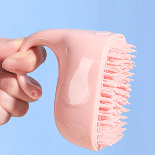 TOYANDONA Escova de shampoo portátil de silicone para bebês, esfregão de couro cabeludo com alça, la