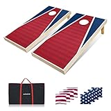 Corn Holes Outdoor Game Set:Solid Wood Premium Cornhole Set Includes 2 Wooden Cornhole Boards,8 Corn Hole Beans Bags for Corn Hole Indoor and Outdoor Toss Games, Corn Hole Beans Bags Game for Adults