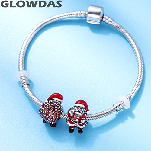 Regalo navideño de cuenta con esmalte y plata 925 para pulsera de estilo europeo 2