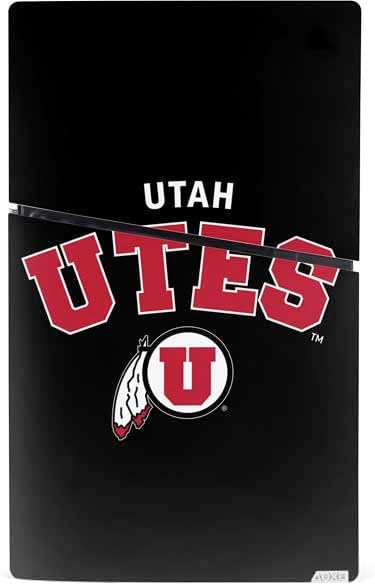 Skinit Decal Gaming Skin Compatible with PS5 Slim Digital Edition Bundle - Officially Licensed University of Utah Utes Logo Design