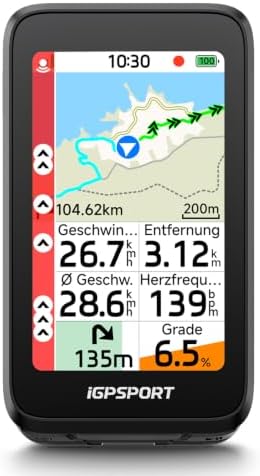 iGPSPORT BiNavi Air Fahrradcomputer Kabellos, GPS 3,0″ Touchscreen Karten Sprachnavigation Kletterfunktionen, ANT+BLE, IPX7