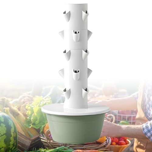 Torre I-droponica, Kit Torre I-droponica Completa, Torre I-droponica Verticale Esterna, Agricoltura Verticale, Giardino Intelligente, Kit per S-istema DI Coltivazione I-droponica,green-5-Layers