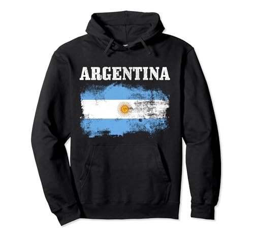 Argentina gifts A black hoodie with a washed out flag from Argentina and the text "Argentina"