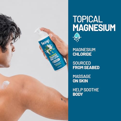 Image of hoop Magnesium Body Lotion Daily Minerals | Magnesium Lotion For Body Relaxation, Post Workout | Moisturizer With Bamboo Aroma For Women & Men | 250 ml