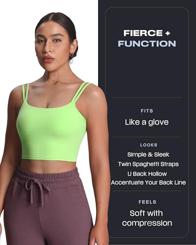 Image of Aoxjox Women's Workout Sports Bras Fitness Padded Backless Yoga Crop Tank Top Twist Back Cami