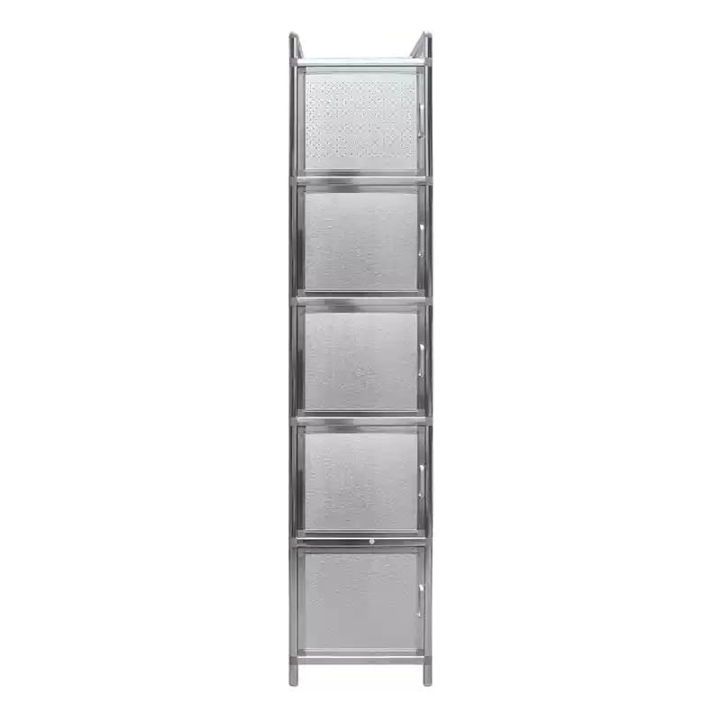 Küchenschrank aus Edelstahl, 2-5 Etagen, wasserdicht, mit Türen, freistehend, für gewerbliche Büros (35 x 35 x 82 cm)