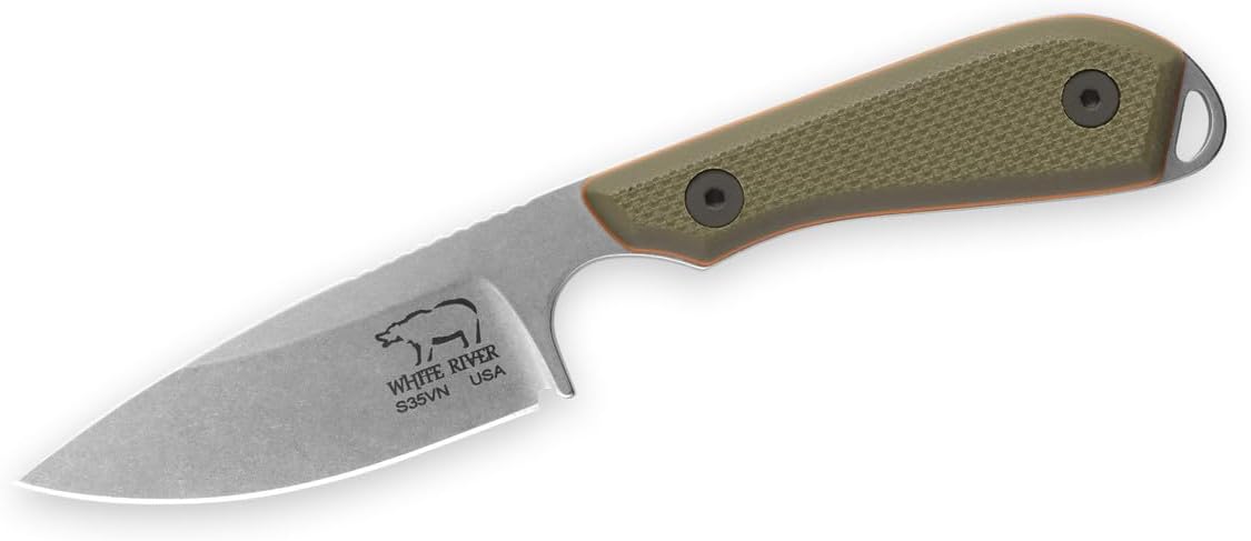 WhiteRiver Model 1 Pro Green/Orange Textured G10 Handle WRM1-TGO