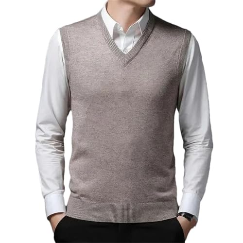 Men's High-End Sweater Vest V-Neck Warm Knit Tank Mens Clothes Pullover Tops