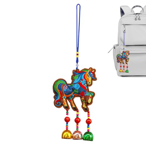 Colgante para Coche del Año del Caballo - Decoración para El Hogar Bordada Y Portátil con Y Cascabel - Decoración para Coche Año Nuevo Chino - para Bolsos Escaparate Hogar Escuela Oficina Cafeterí Colgante para Coche del Año del Caballo - Decoración para El Hogar Bordada Y Portátil con Y Cascabel - Decoración para Coche Año Nuevo Chino - para Bolsos Escaparate Hogar Escuela Oficina Cafeterí