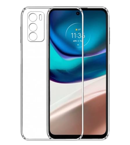 Image of COVERBLACK Soft Rubber Silicone Clear Back Cover for Motorola G42 - Transparent