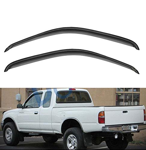 Gldifa Smoke Front Window Visors Compatible With 1995-2004 Toyota Tacoma Sun/Rain Guards Wind Deflectors 2Pcs #TOP1