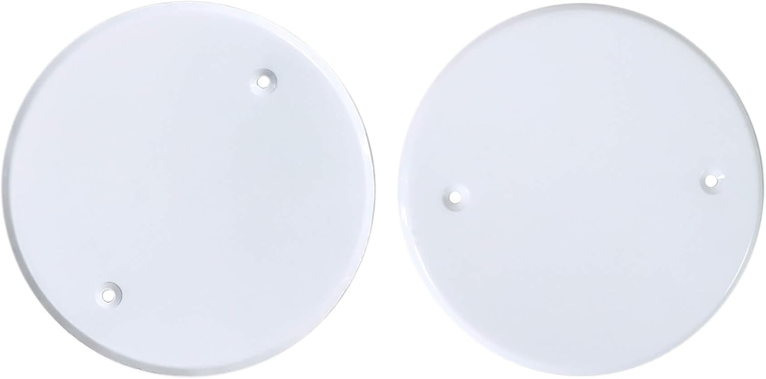 4PCS 5" Ceiling Cover Plate, Metal Plate Flat Round Electrical Cover, Round Electrical Box Cover, Ceiling Hole Cover, Screws Included, Hole Distance: 3.5"