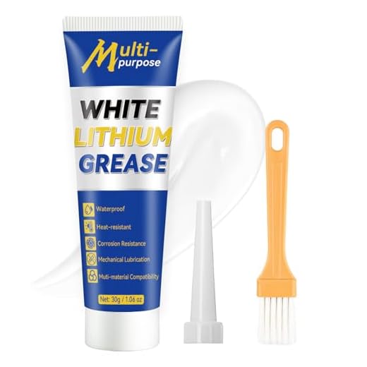 White Lithium Grease, Multi-Purpose Lubricant Lithium Grease Tube with Brush, Garage Door Lubricant for Hinges, Bearings, Gears,Track Rail, Ideal for Marine, Automotive, Industrial