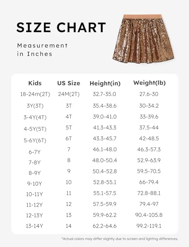 Patpat Girls A Line Elastic High Waist Sequin Skirt For Girls Khaki 11-12 Years thumb #5