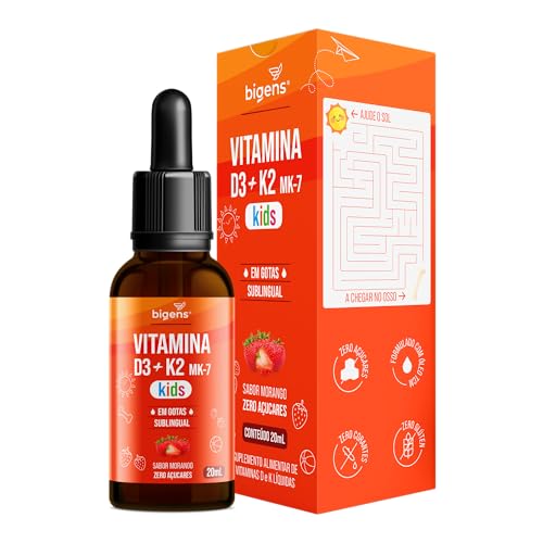 Vitamina D3 + K2 MK-7 Kids, em Gotas, D3 2000UI | K2 100mcg, sabo...