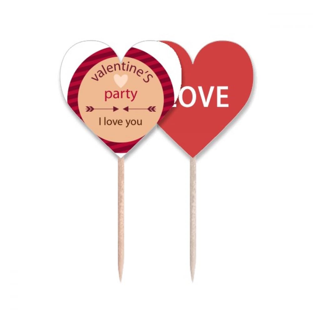 Cure-dents cœur I Love You pour apéritif romantique de Saint-Valentin