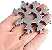 Snowflake Multi-Tool - 19-in-1 Stainless Steel Snowflake Tool with Keychain, Screwdriver, Bottle Opener, Compact and Portable for Outdoor Adventure and Daily Use