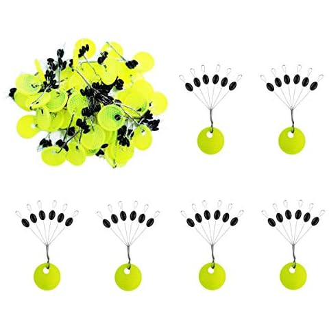 Drchoer 300/600 Pcs Fishing Rubber Bobber Beads Stopper, 6 in 1 Float Sinker Stops, Black Oval,Size L,M,S Available (Black Oval, L(300pcs)) Cover