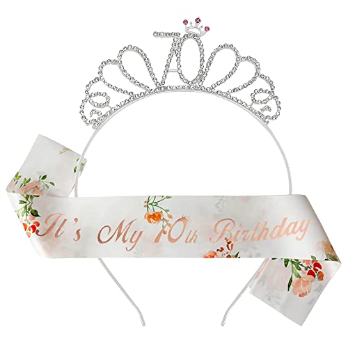 Nv Wang Couronne Anniversaire Ans,Bandeau Anniversaire Tiara Cristal Couronne Bandeau 70th Anniversaire Fille Sash Anniversaire pour Couronne de Mariée Proms de Mariage Concours Princesse Parties Cover