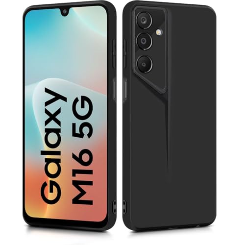 Image of WOW IMAGINE Slim Back Cover for Samsung Galaxy M16 5G | Galaxy F16 5G | Blade Series Ultra Thin Case with Lightweight Design | Camera Protection | Soft Matte Silicone Flexible Mobile Case - Black