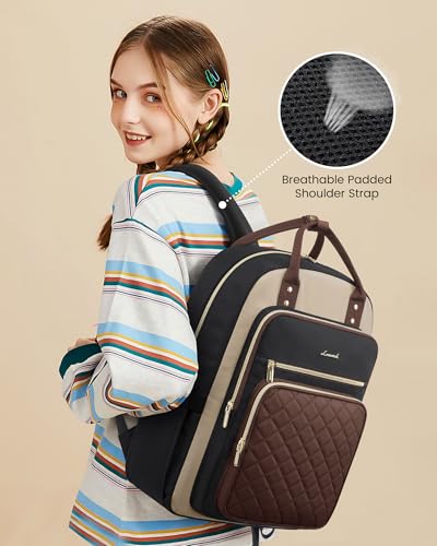 Image of LOVEVOOK Laptop Backpack Purse for Women, 15.6 inch Laptop Bag for Travel with USB Port, Water Resistant Lightweight Daypacks for College Work Business, Nurse Teacher Computer Backpacks