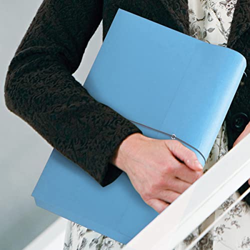Smead Colored Expanding File Wallet With Flap And Cord Closure, 2" Expansion, Letter Size, Blue, 10 Per Box (77203) #TOP3