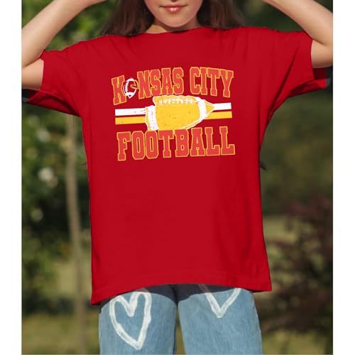 Football Shirts for Girls Boys Game Day Shirt Softball Season Kids Tee Print Short Sleeve Top2