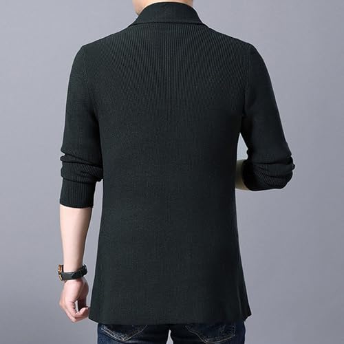 Men's Long Sleeve Shawl Collar Sweater Knit Cardigan Solid Regular Sweater Loose Fit Knitwear Sweaters3