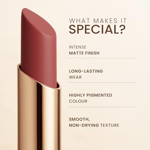 Image of TEEN TEEN LUXE Matte Lipstick | Long-Lasting Wear Up to 12 Hours | Ultra Smooth Velvet Finish | Rich Pigmented Lip Shade | Lightweight & Travel Friendly | Nude-Diva, 1gm