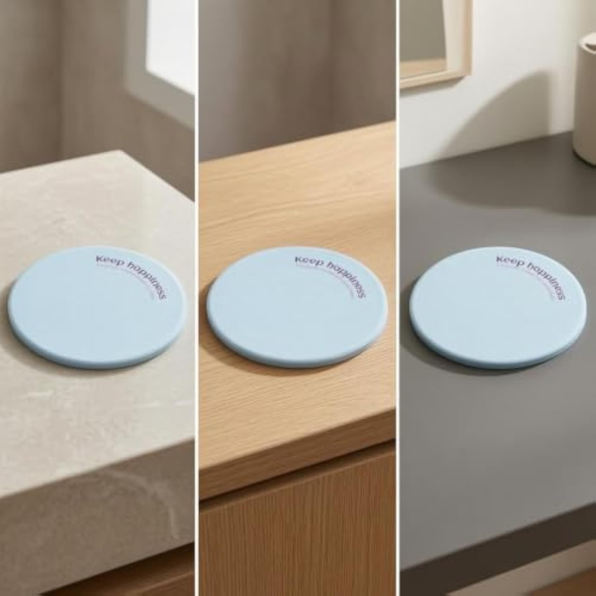 Diatomaceous Earth Absorbent Mat, Round Blue