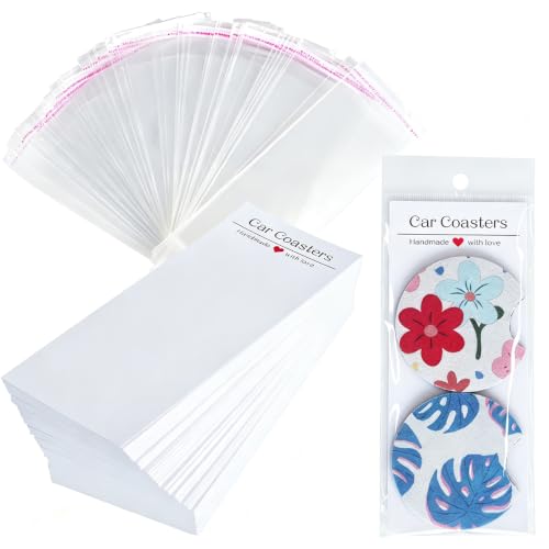 Vcekract 100 PCS Sublimation Blanks Car Coasters Packaging for Selling