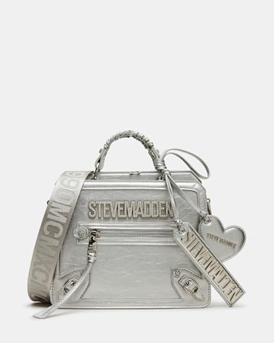 Image of Steve Madden womens Steve Madden EVELYN Logo Plaque Top Handle