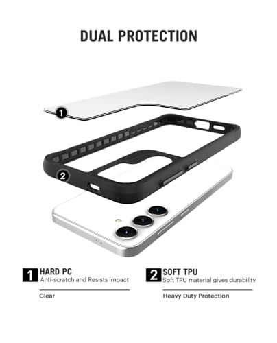 Image of DailyObjects Case for Samsung Galaxy S24 Plus, Drop Protection Polycarbonate Black Hybrid Slim Shockproof Back Cover