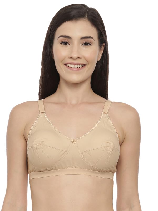 Women's Single Layered Full Coverage Non Wired Non Padded 100% Woven Cotton Everyday Bra_ Plus Size Bra