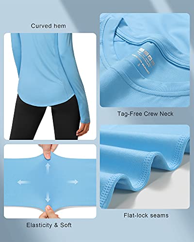 Roadbox Women's Long Sleeve UV Sun Shirts UPF 50+ Workout Swim Rash Guard Tops4