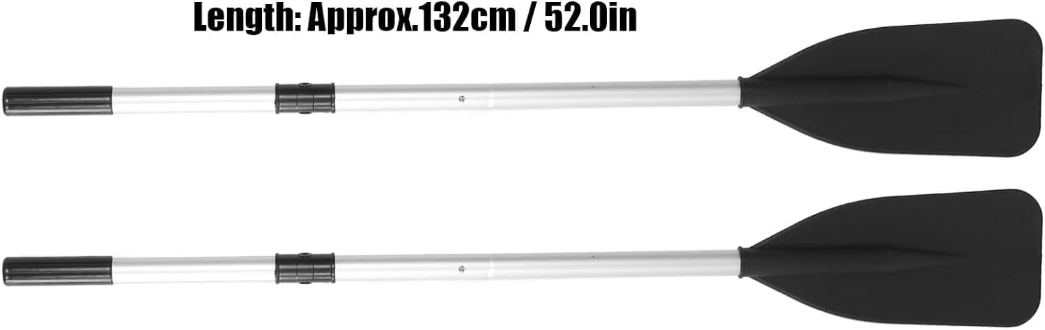 1 Pair/Set 132 cm Removable Aluminium Kayak Paddle, Lightweight and Durable, Ideal for Rowing, Boating and Rafting