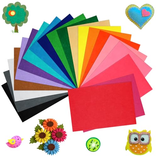 20 pcs felt fabric sheet 834 x 1234 assorted color felt fabric sheets for crafts diy handcraft sewing squares patchwork nonwoven