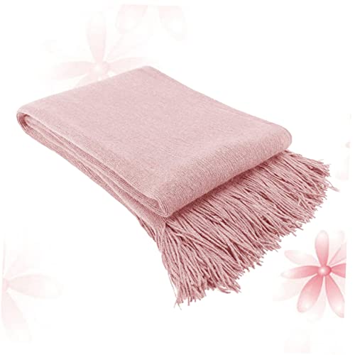 Couverture tricotée style nordique rose pour un nid douillet