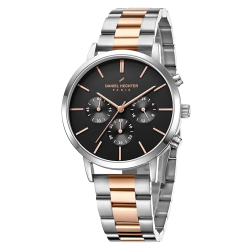 Image of Daniel Hechter Paris Wagram Collection Chronograph Watch for Men with Round Dial, Quartz Movement, Three Sub-Dials and Stainless Steel Strap - DHM1051