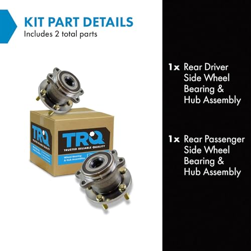 Image of TRQ Rear Left and Right Wheel Bearing & Hub Assembly Set 2 Piece for 2005-2009 Subaru Legacy 2005-2009 Outback
