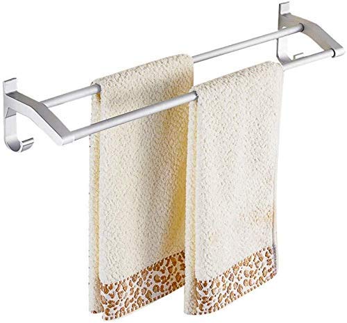 Barra de baño perforada de 60cm que soluciona la falta de espacio con su doble polo