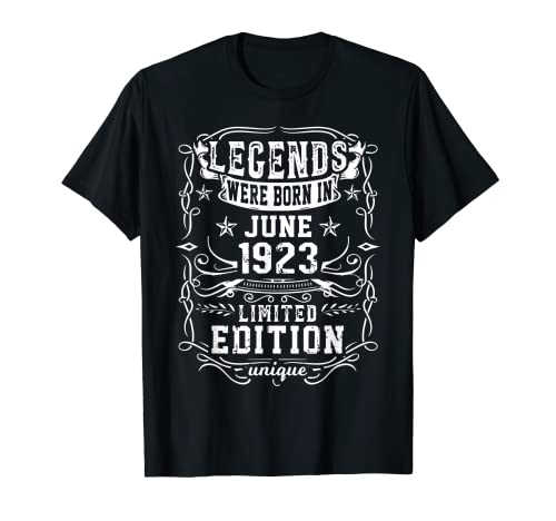Cumpleaños Junio 1923 Edición Limitada Regalo Legend June Camiseta