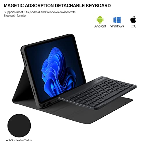 BQSS Keyboard Case for ipad 10.2" 9th/8th/7th Gen,Wireless Magnetic Detachable Keyboard iPad 9th/8th/7th,iPad Air 3rd Gen Stand Tablet Cover Case with Built-in Pencil Holder - Image 13